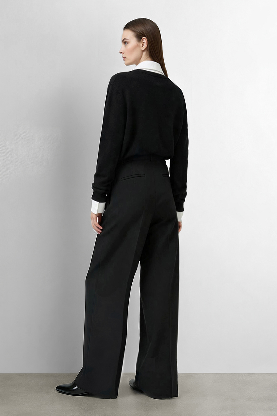 Pleated Wide‑Leg Casual Pants|AMII