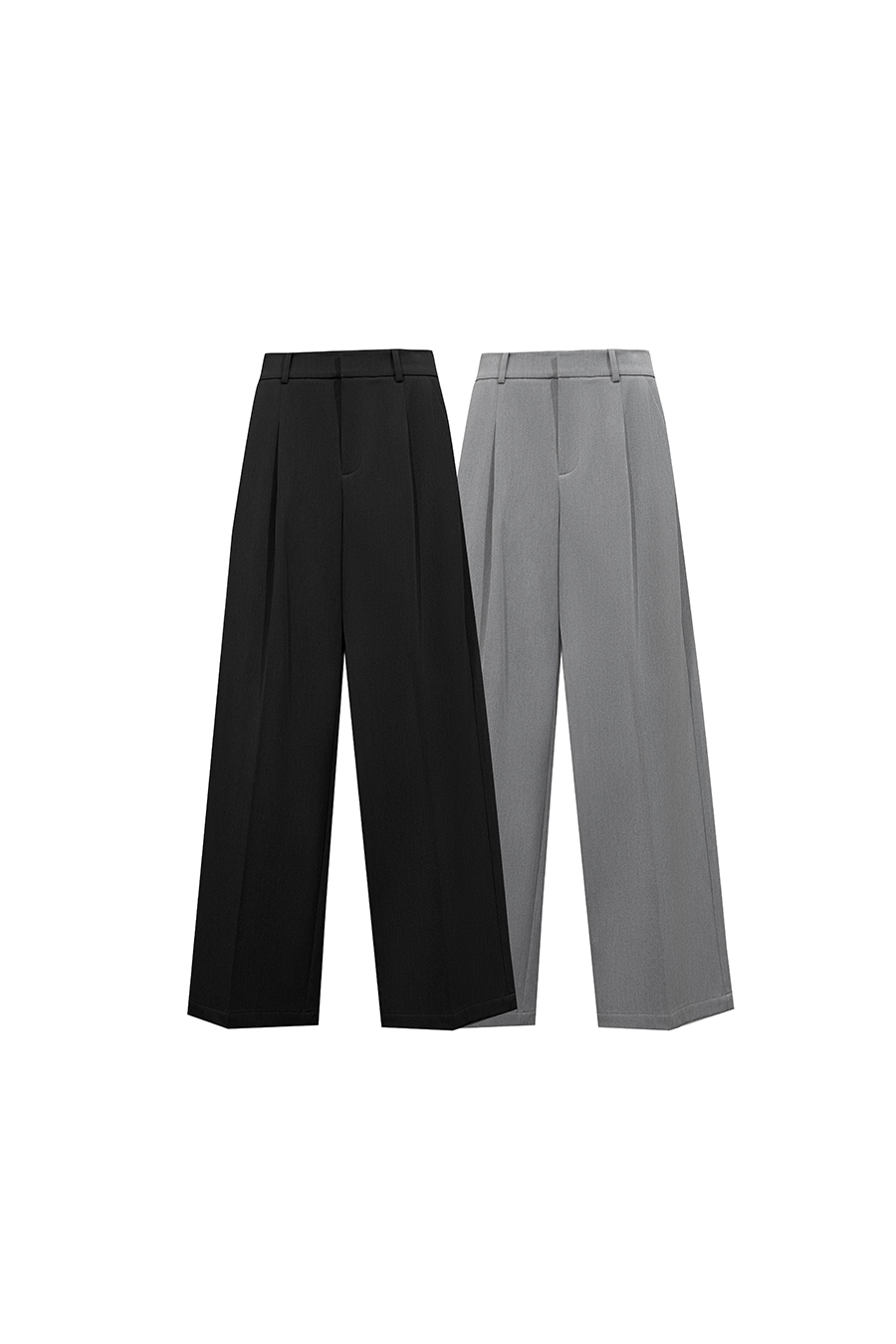 Pleated Wide‑Leg Casual Pants|AMII