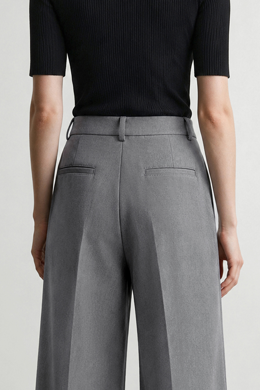 Pleated Wide‑Leg Casual Pants|AMII