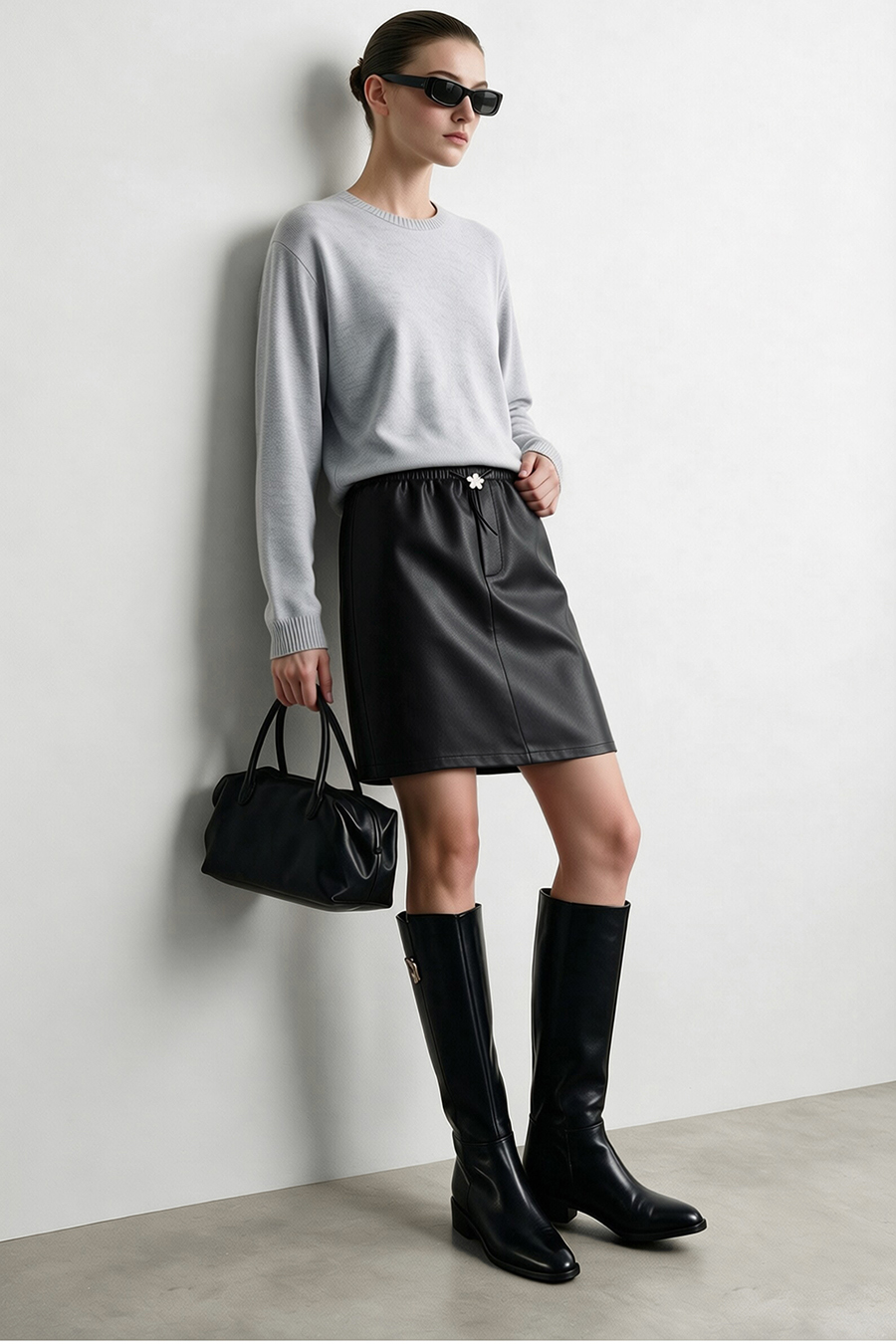 Eco-Leather Skirt|AMII