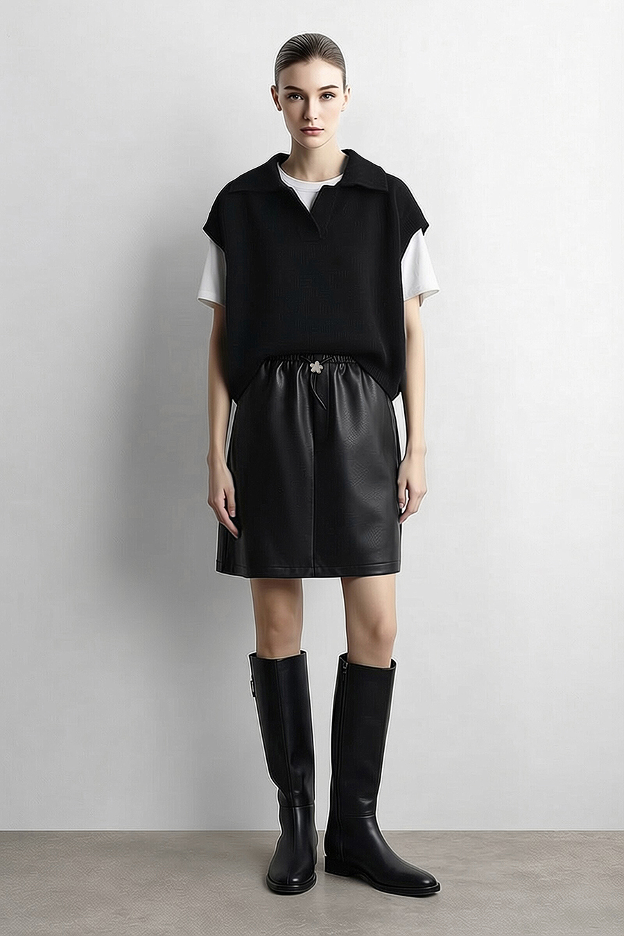 Eco-Leather Skirt|AMII