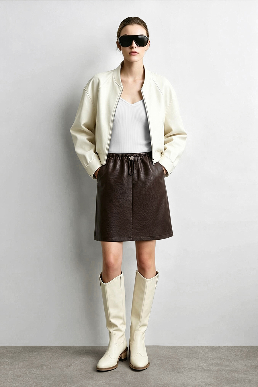 Eco-Leather Skirt|AMII