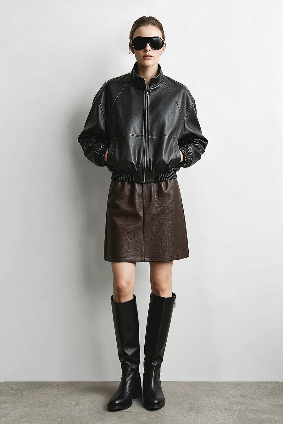 Eco-Leather Skirt|AMII