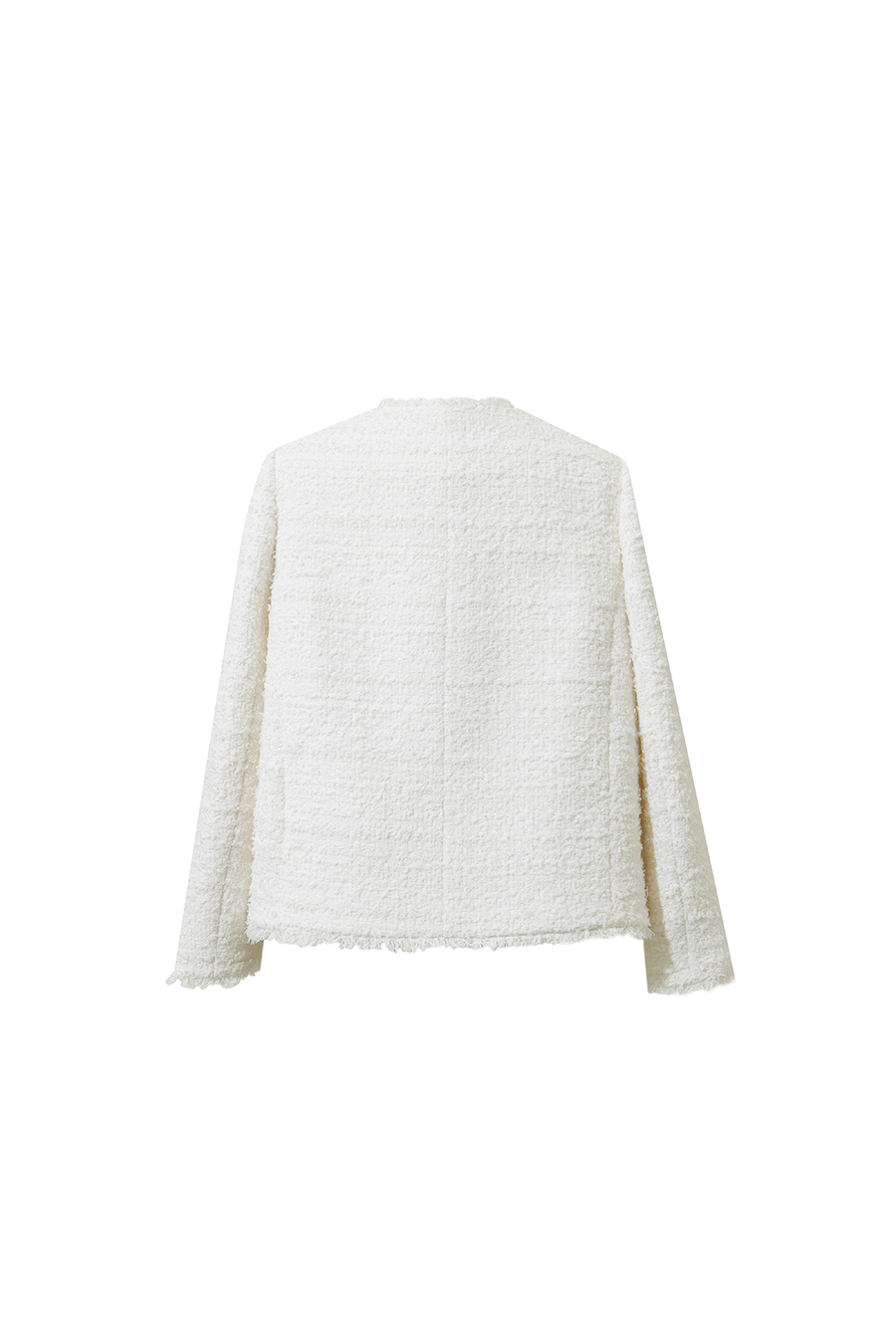 Chanel-Style Tweed Jacket with Padded Shoulders|AMII