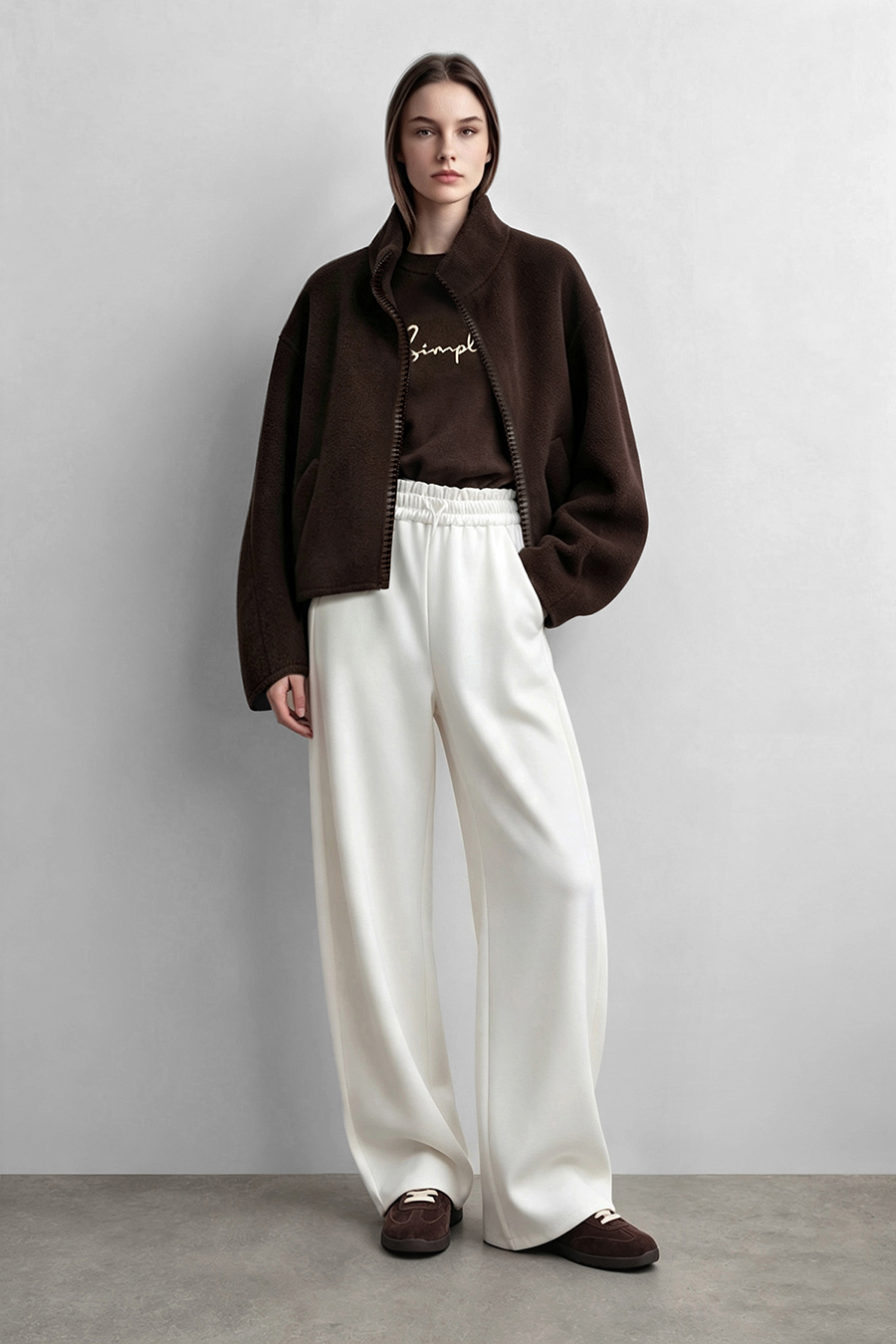Double‑Face Wool Coat With Crossbody Bag|AMII