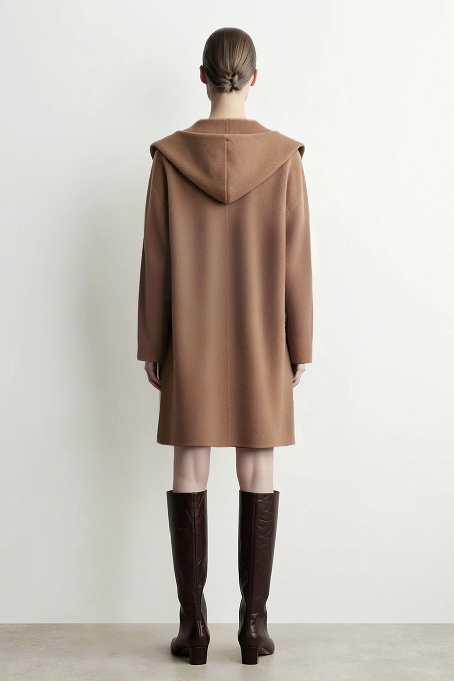 Hooded Premium Double-Faced Wool Coat|AMII
