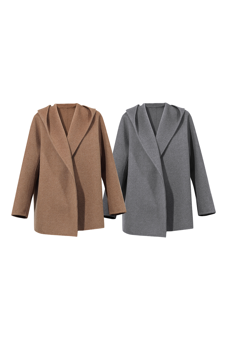 Hooded Premium Double-Faced Wool Coat|AMII