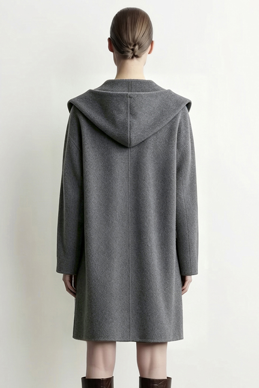 Hooded Premium Double-Faced Wool Coat|AMII