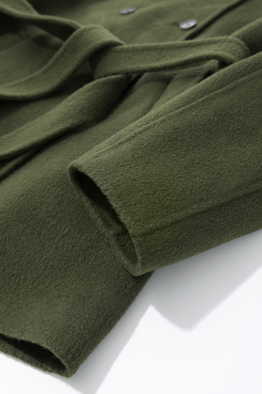 Mid-Length Double-Faced Wool Coat with Stand Collar|AMII