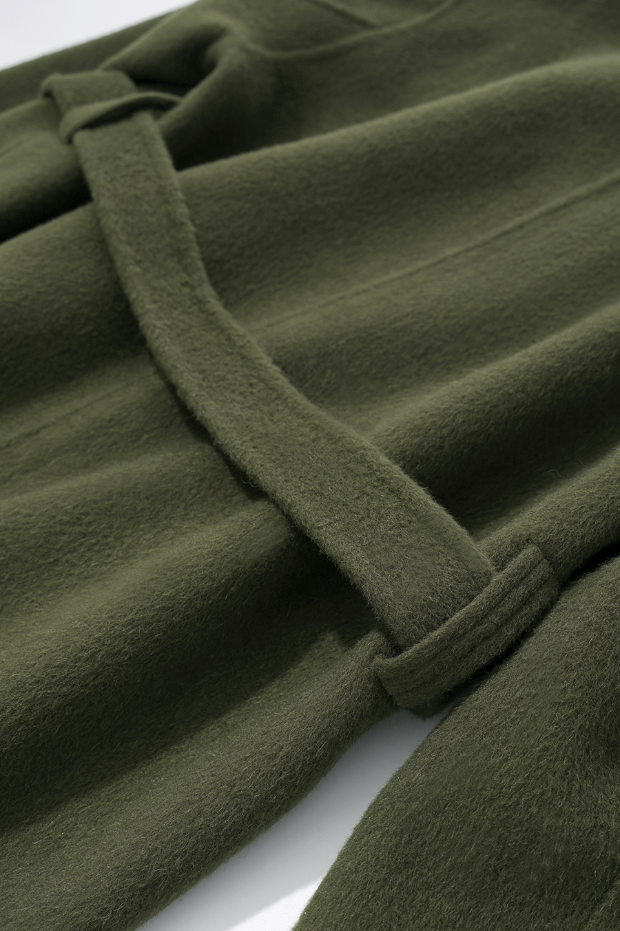 Mid-Length Double-Faced Wool Coat with Stand Collar|AMII