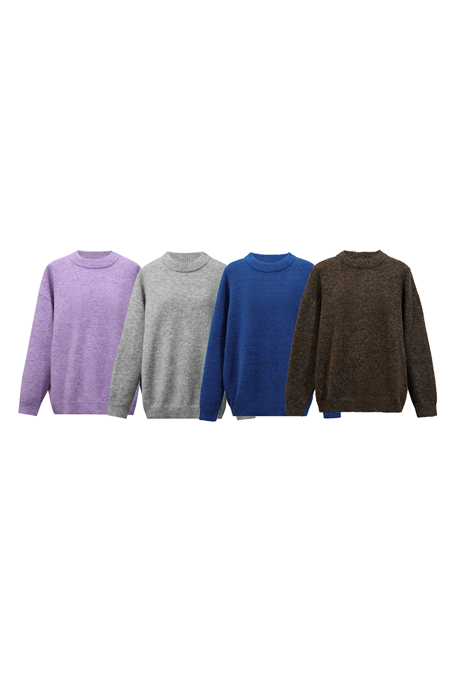 Crew Neck Drop-Shoulder Sweater|AMII