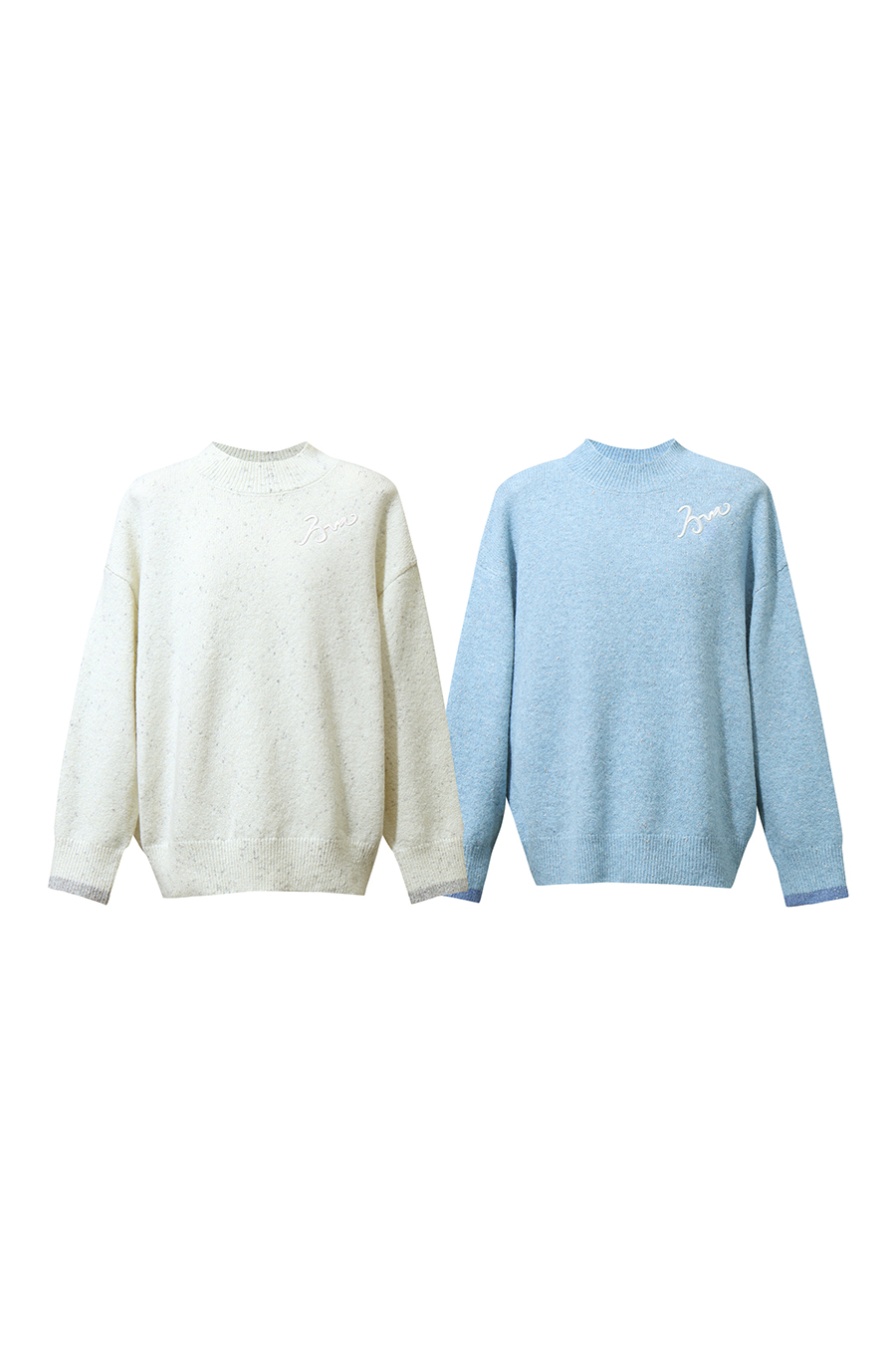 Letter Embroidered Color-Block Sweater|AMII