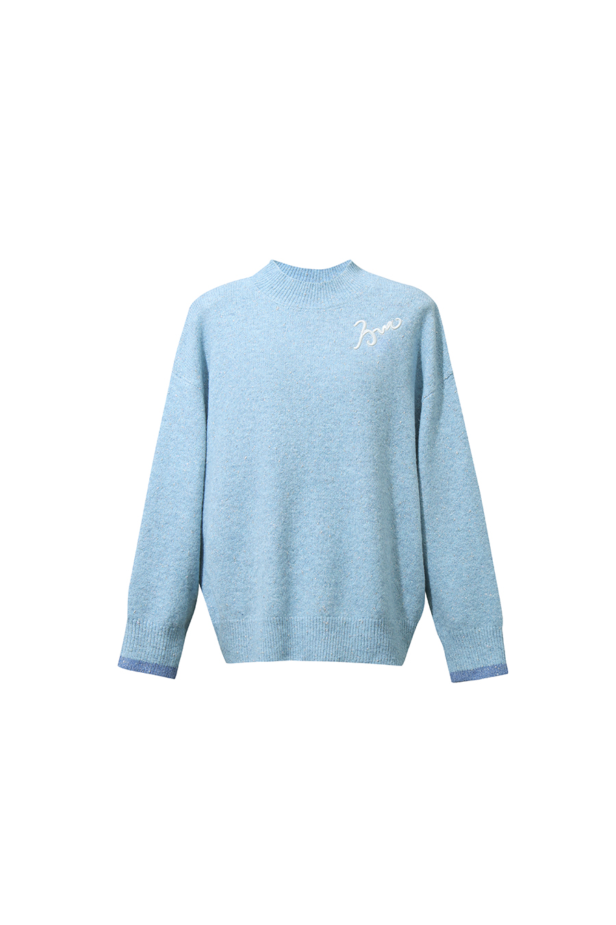 Letter Embroidered Color-Block Sweater|AMII