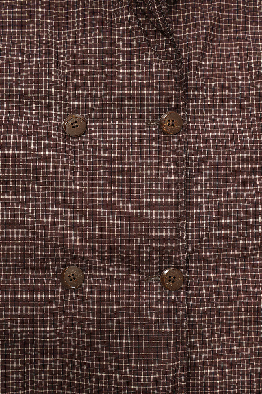 Plaid Down Jacket with Lapel Collar|AMII