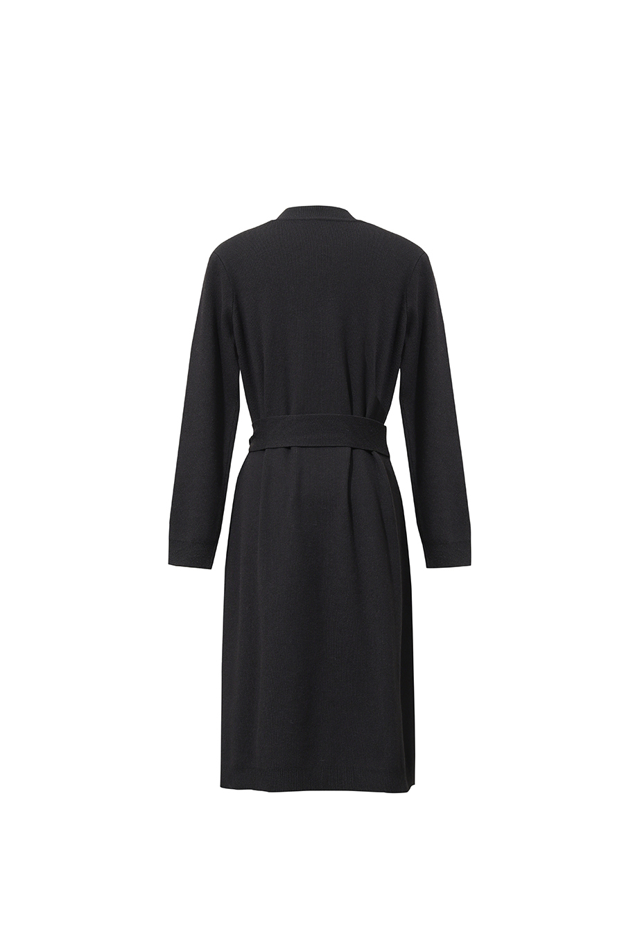 Mock Neck Belted Dress|AMII