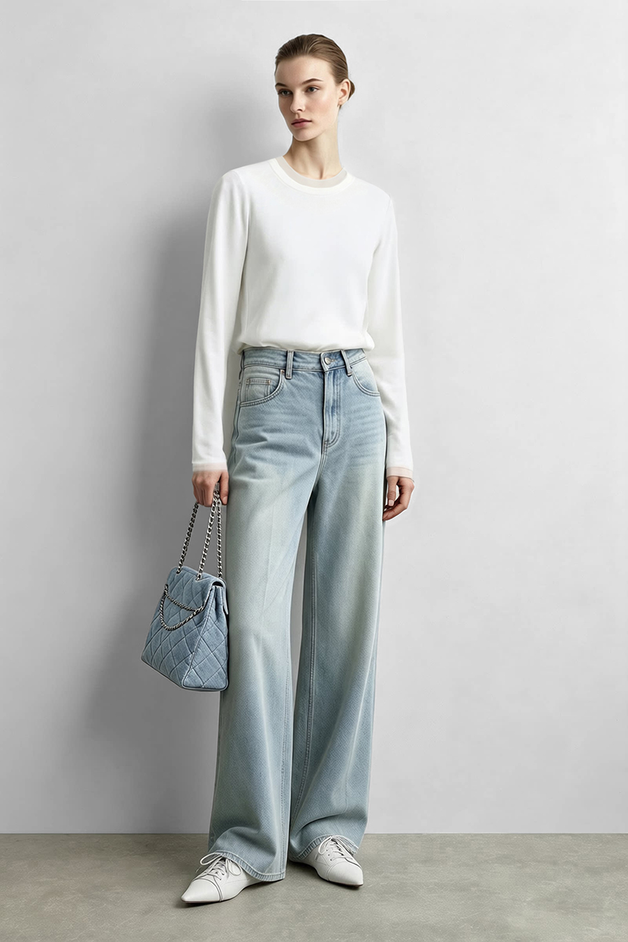 Mesh Splicing Crew Neck T‑Shirt|AMII