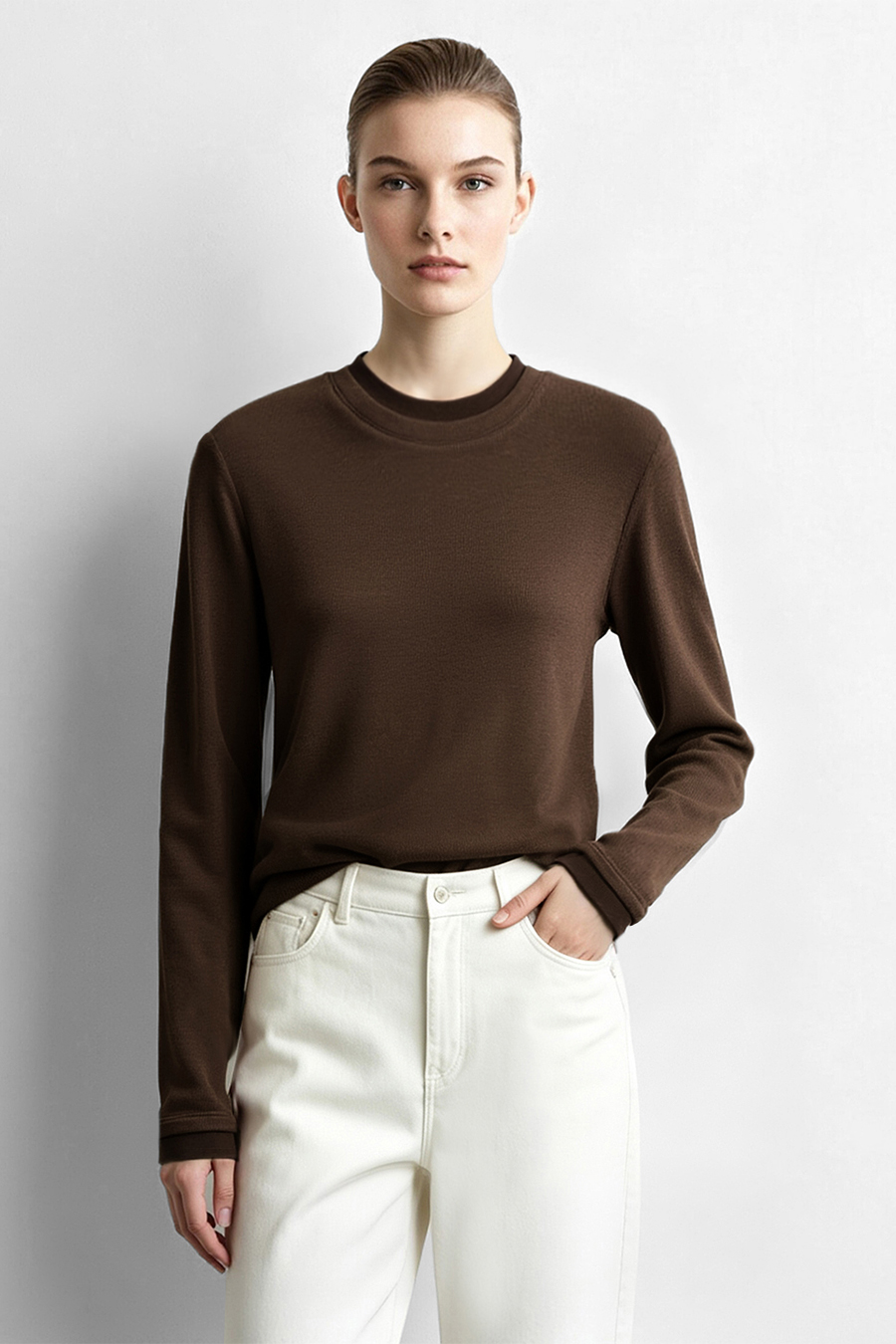 Mesh Splicing Crew Neck T‑Shirt|AMII