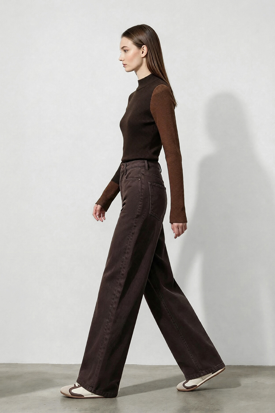 Mock Neck Color-Block Sweater|AMII