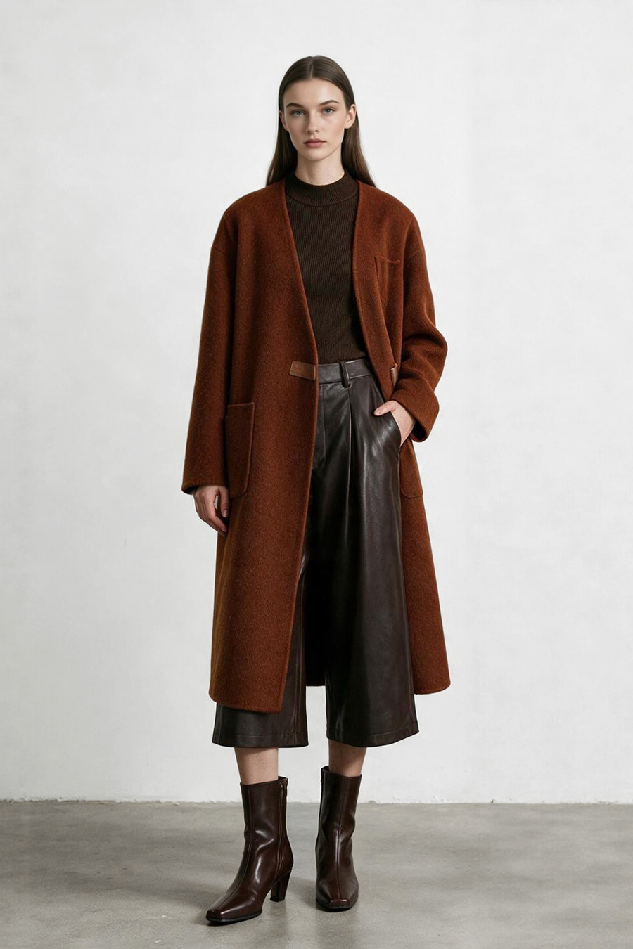 Mock Neck Color-Block Sweater|AMII