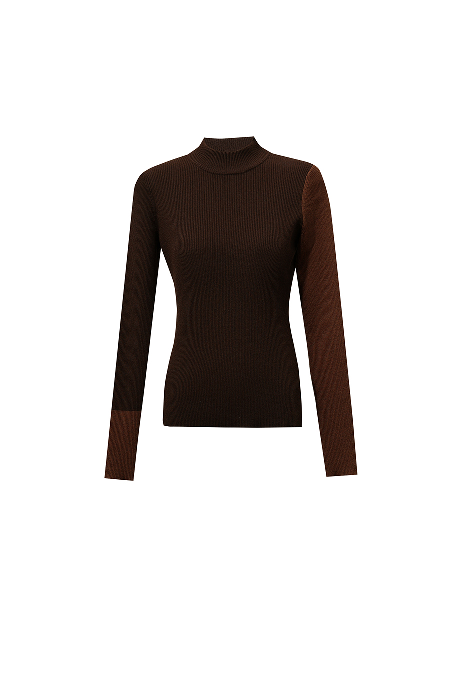 Mock Neck Color-Block Sweater|AMII