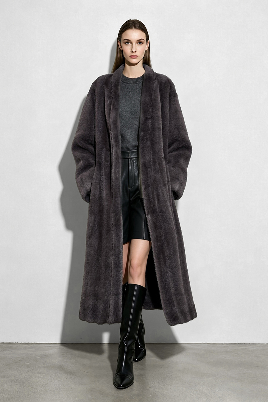 Mock Neck Color-Block Sweater|AMII
