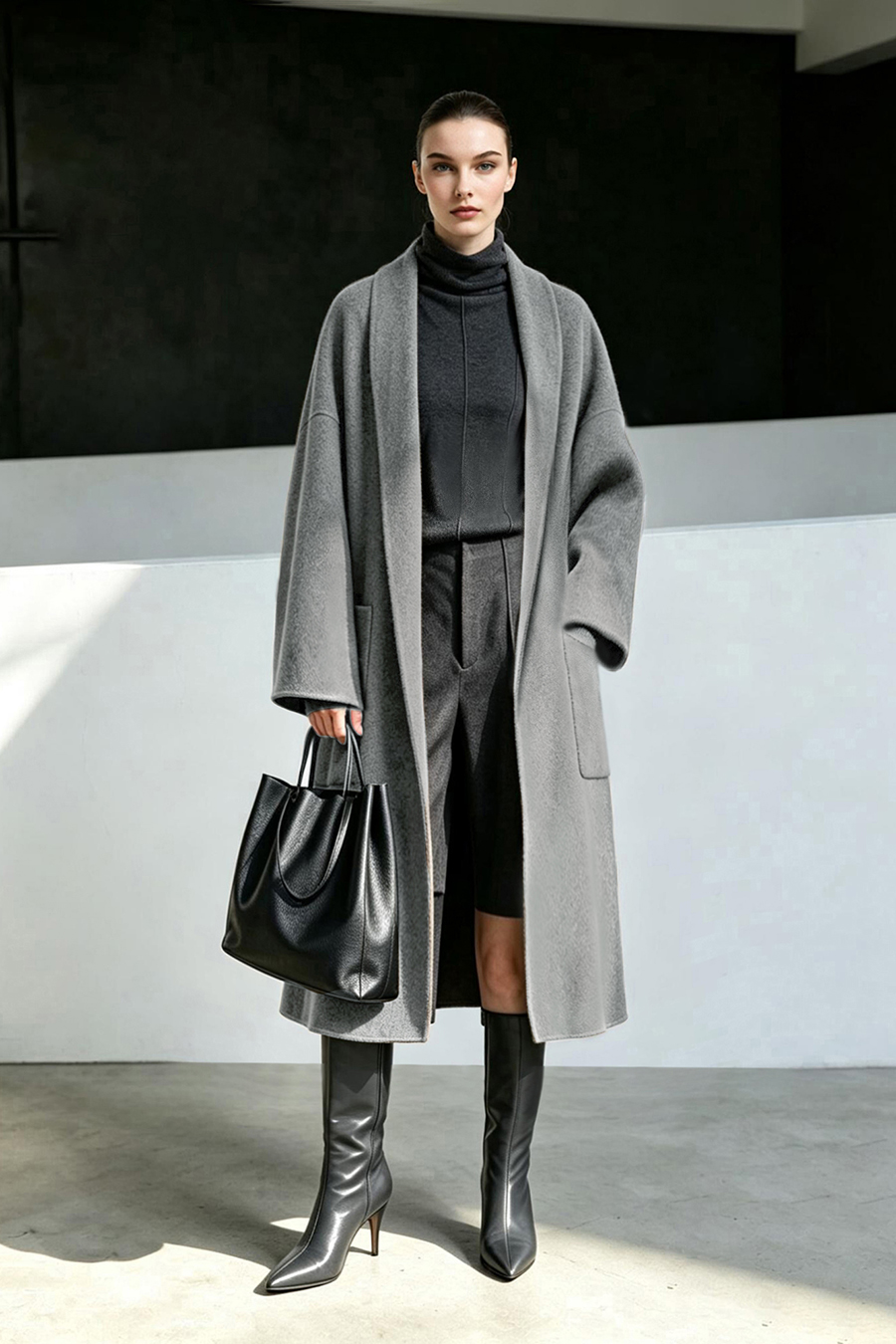 Cashmere & Wool Double-Faced Fabric|AMII