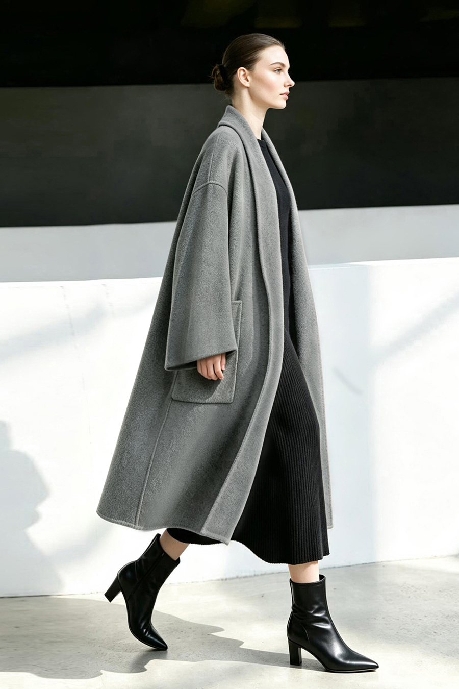 Cashmere & Wool Double-Faced Fabric|AMII