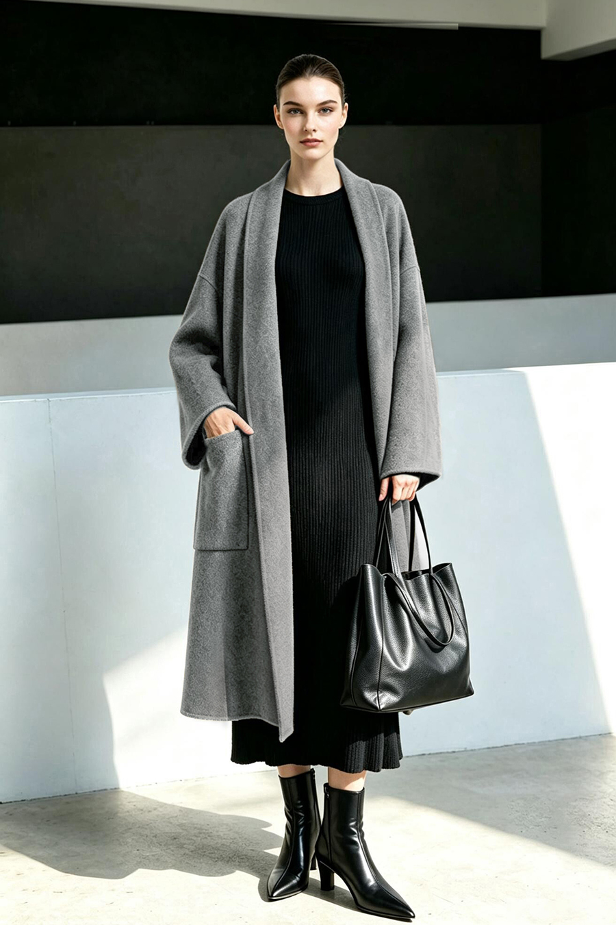 Cashmere & Wool Double-Faced Fabric|AMII