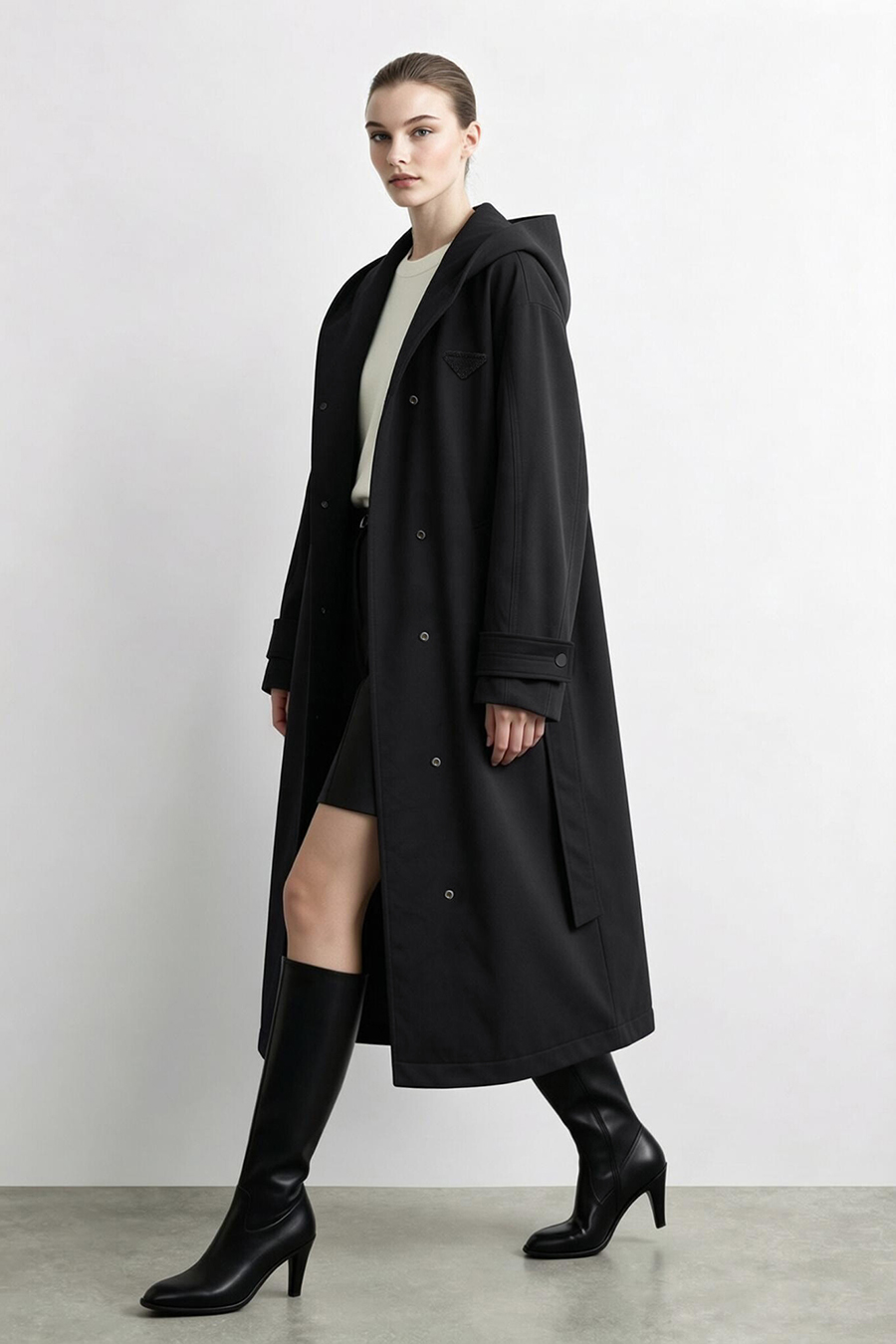 Hollow Yarn Hooded Down Jacket|AMII