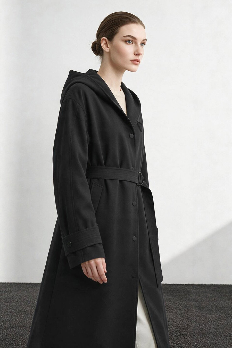 Hollow Yarn Hooded Down Jacket|AMII
