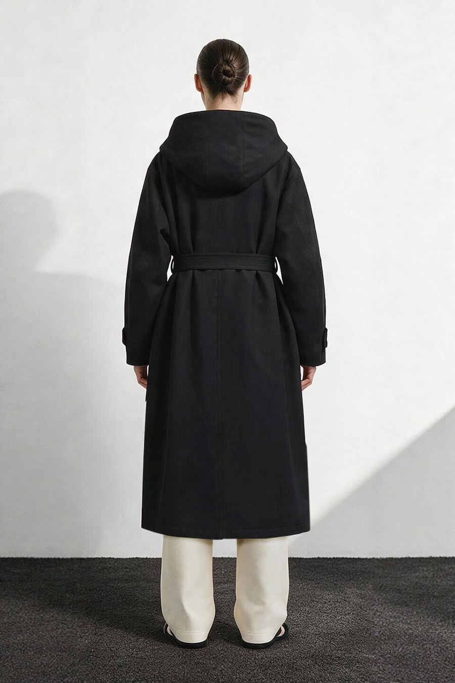 Hollow Yarn Hooded Down Jacket|AMII