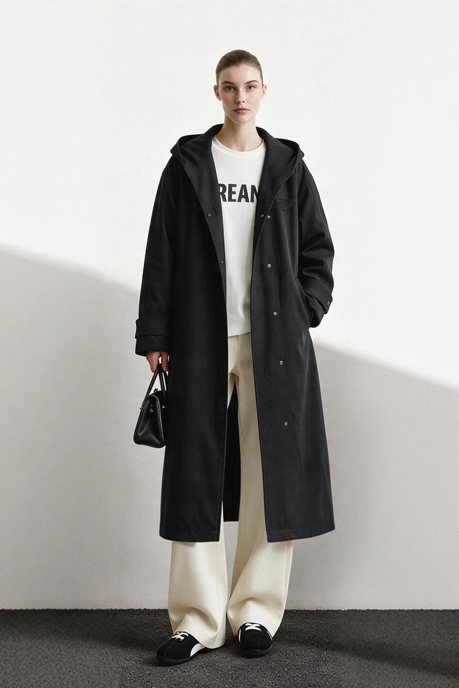 Hollow Yarn Hooded Down Jacket|AMII