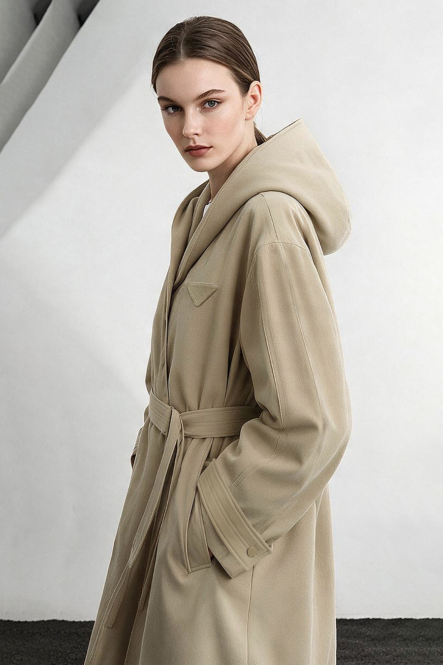 Hollow Yarn Hooded Down Jacket|AMII
