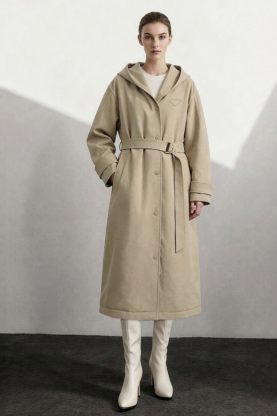 Hollow Yarn Hooded Down Jacket|AMII