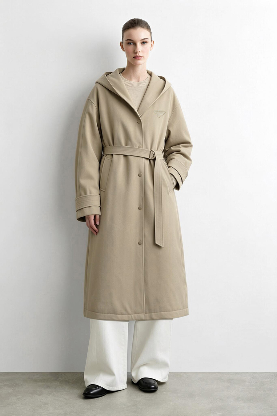Hollow Yarn Hooded Down Jacket|AMII