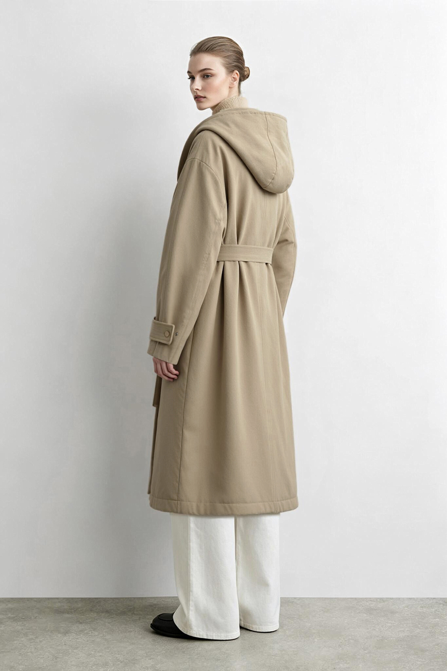 Hollow Yarn Hooded Down Jacket|AMII
