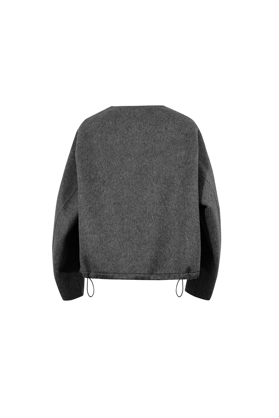 Crew Neck Wool Double-Faced Coat|AMII