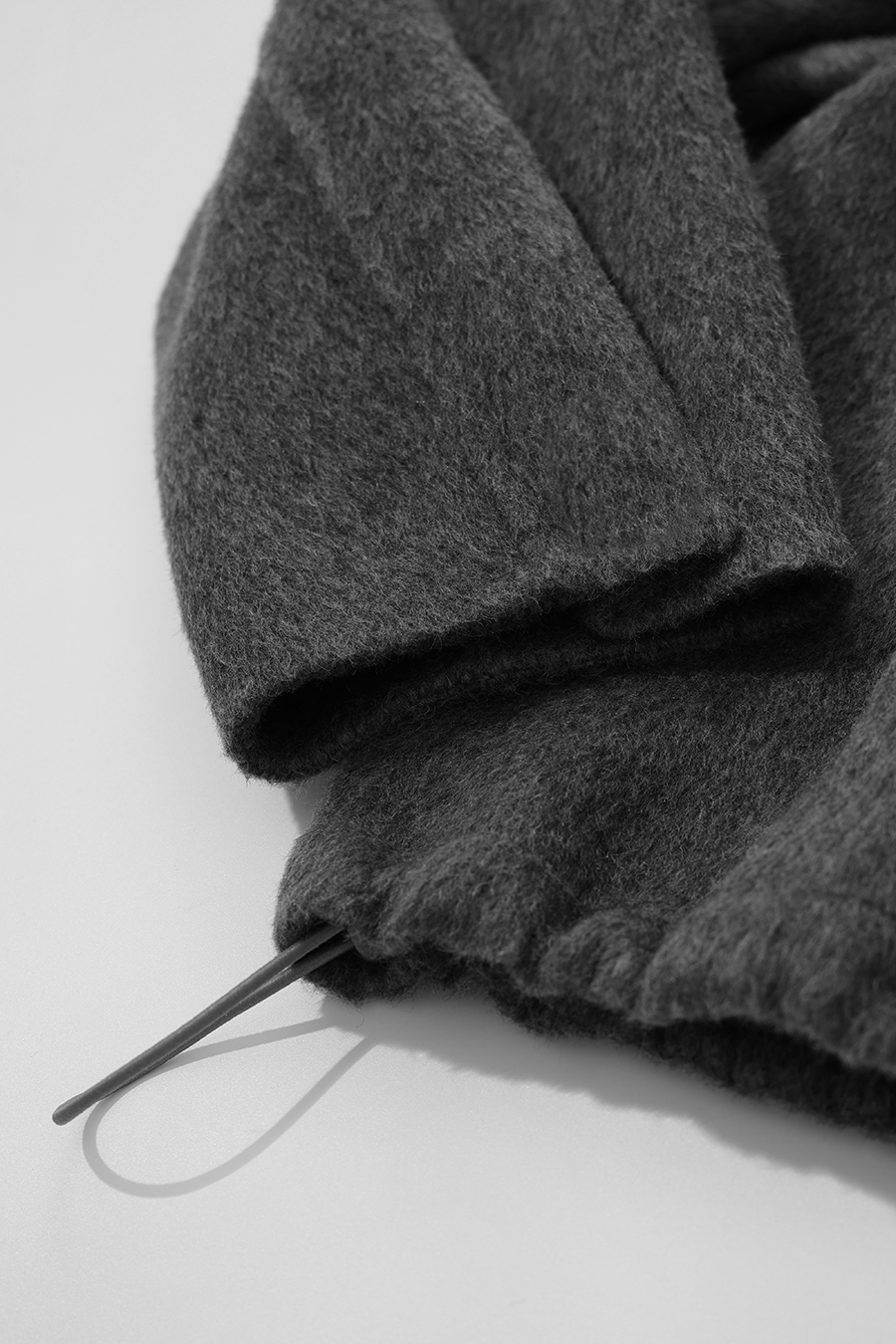 Crew Neck Wool Double-Faced Coat|AMII