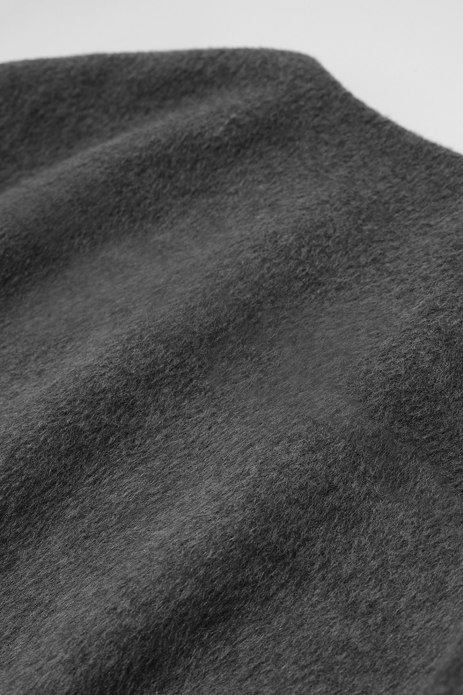 Crew Neck Wool Double-Faced Coat|AMII