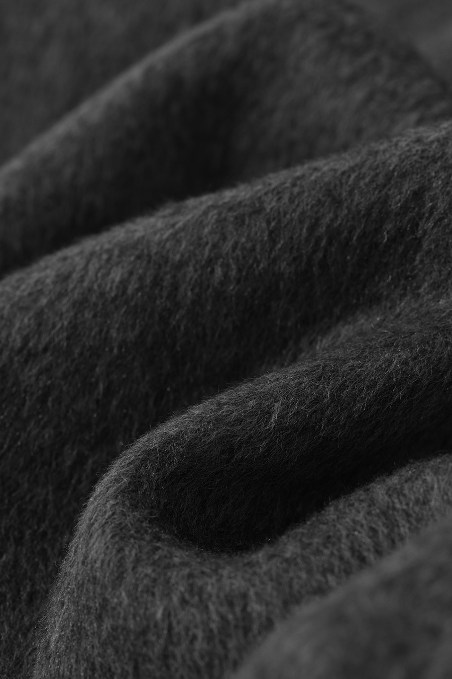 Crew Neck Wool Double-Faced Coat|AMII
