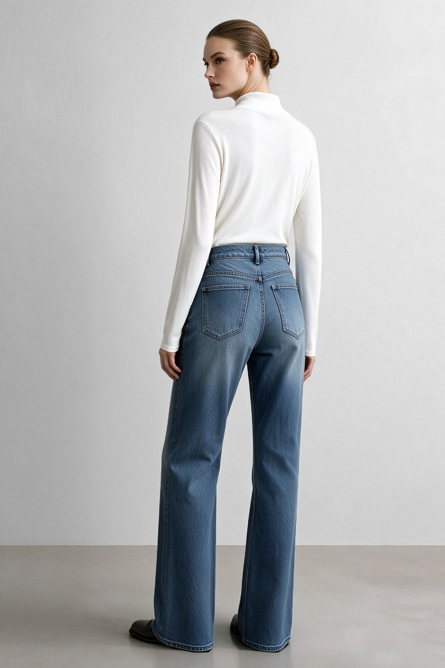 Mock Neck Brushed T-Shirt|AMII