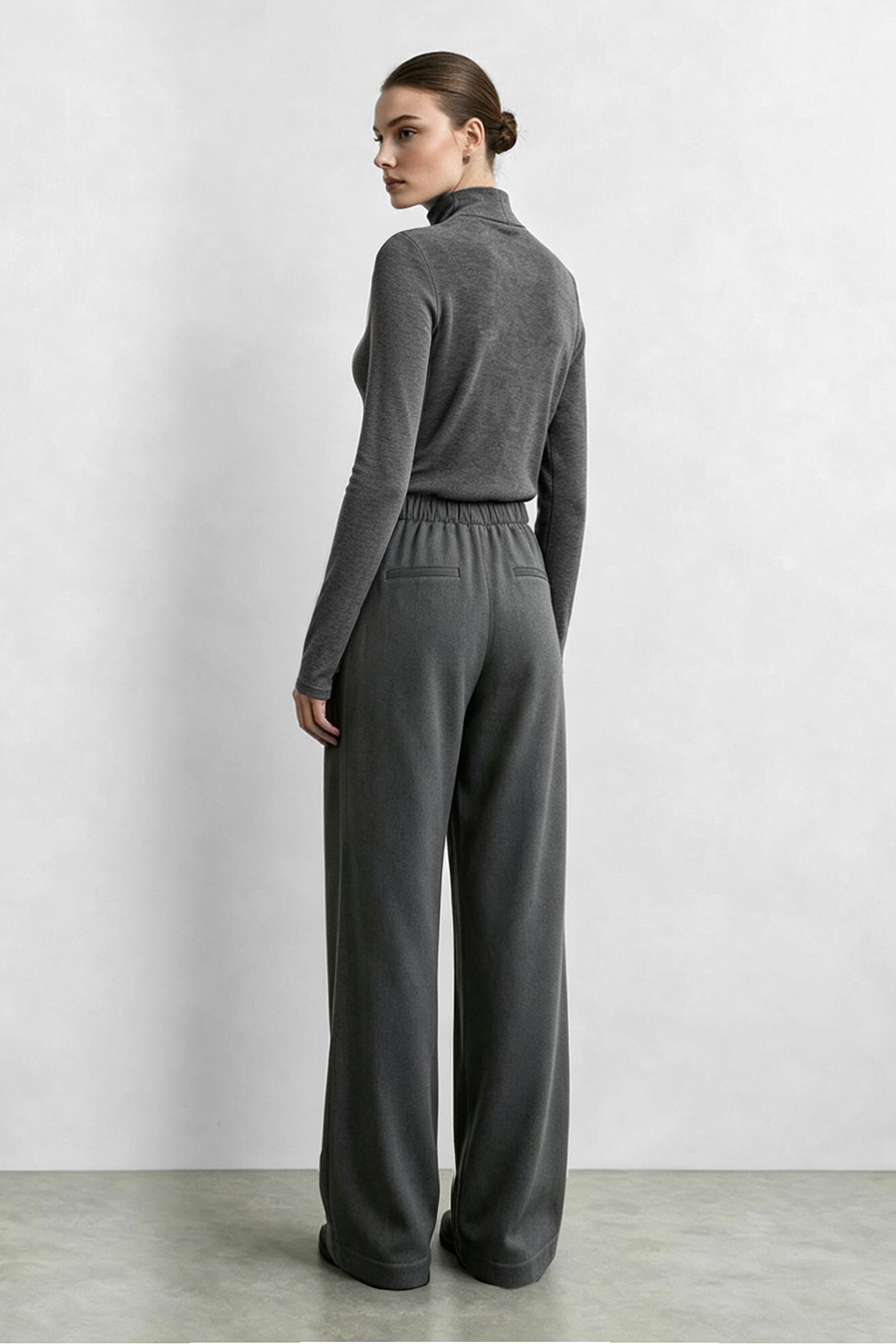 Mock Neck Brushed T-Shirt|AMII