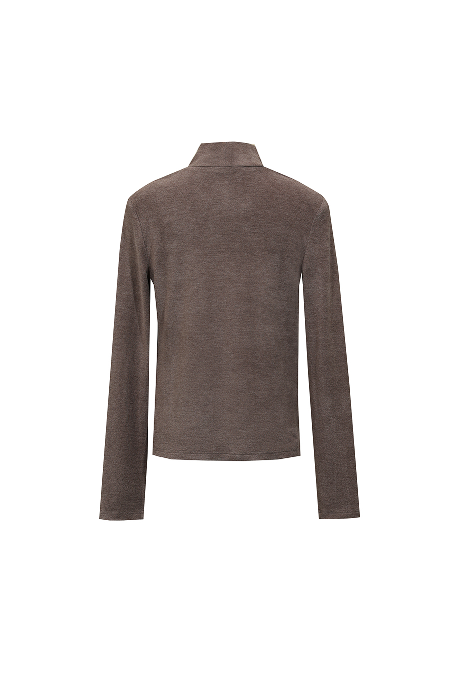 Mock Neck Brushed T-Shirt|AMII