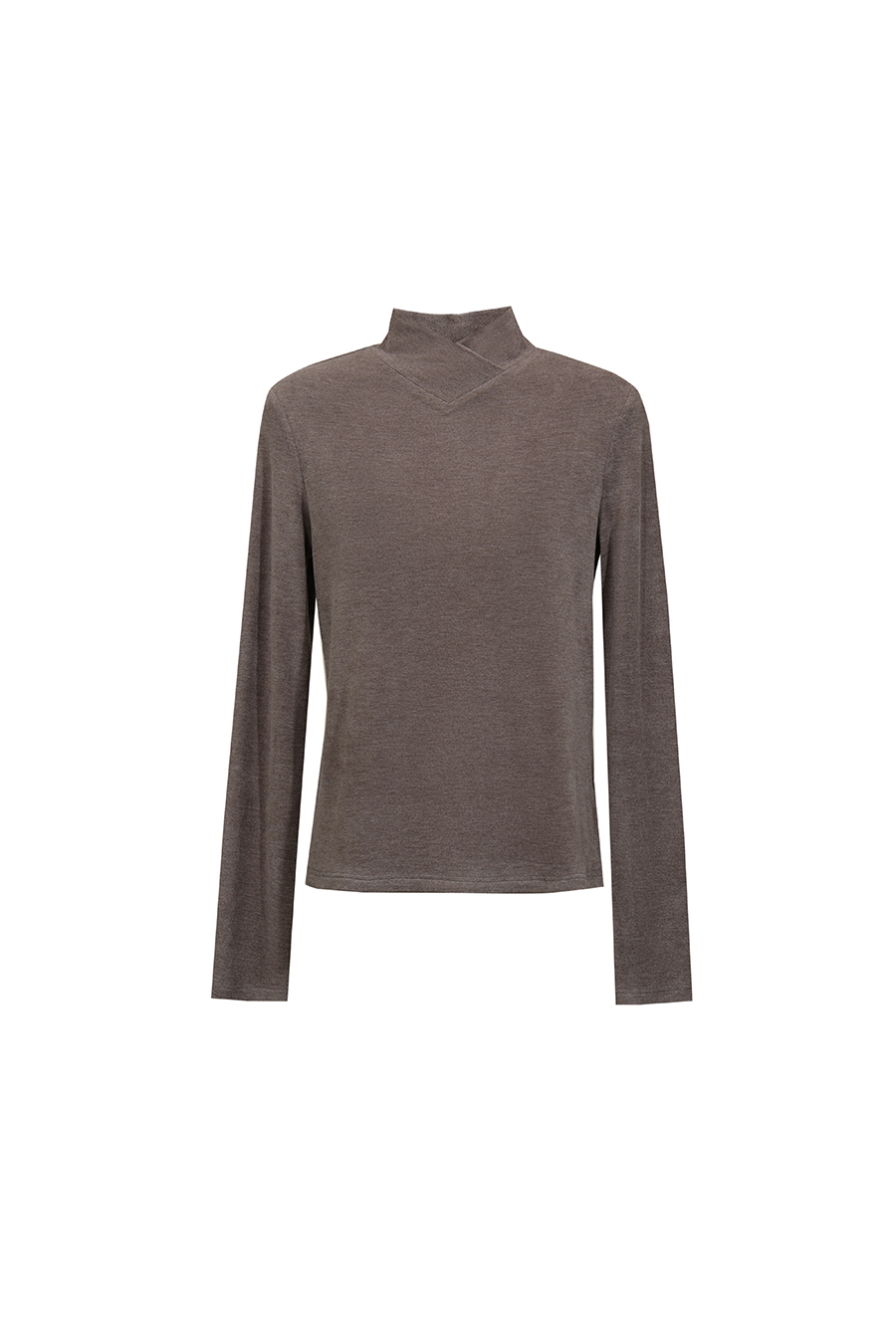 Mock Neck Brushed T-Shirt|AMII