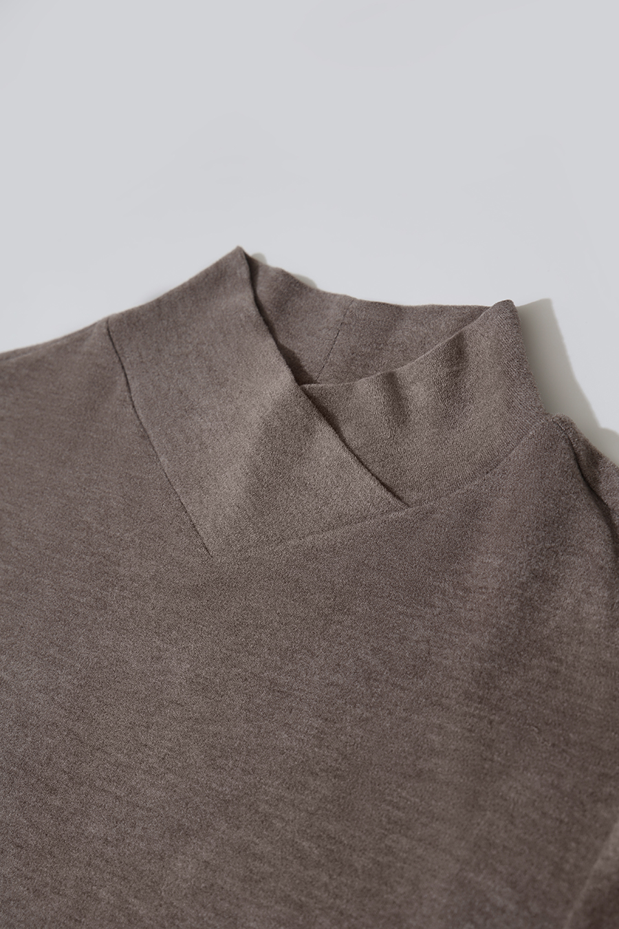 Mock Neck Brushed T-Shirt|AMII