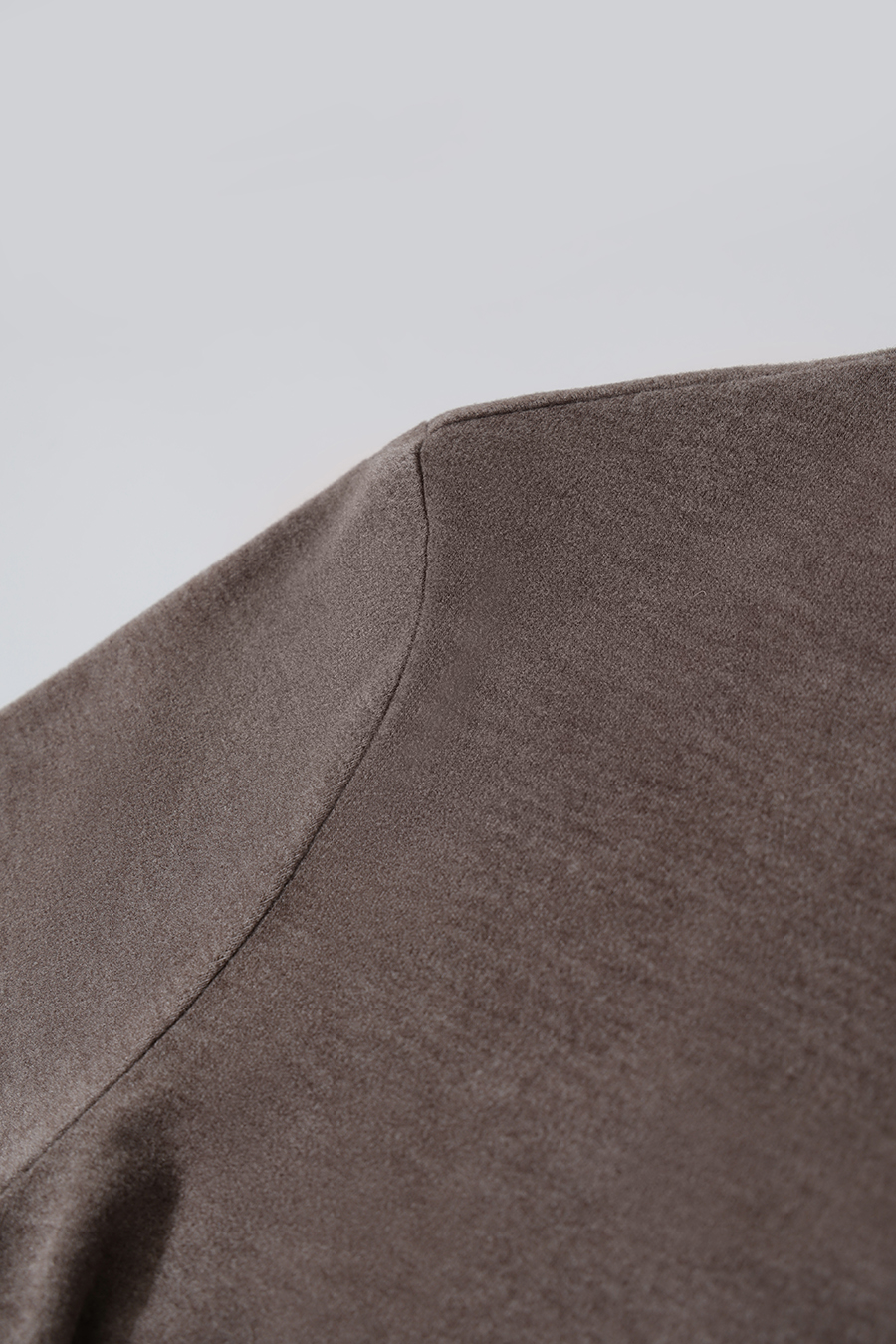 Mock Neck Brushed T-Shirt|AMII