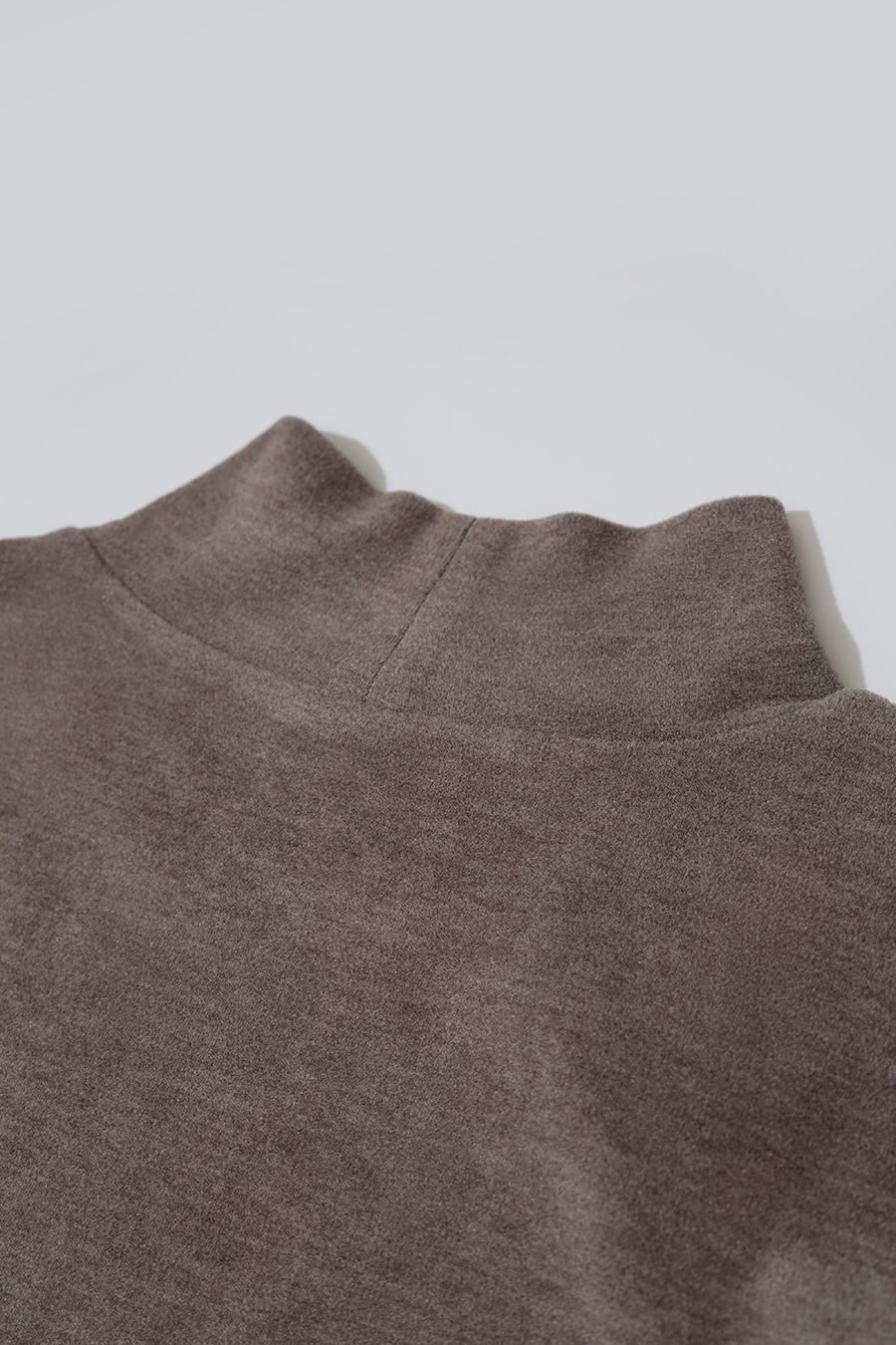 Mock Neck Brushed T-Shirt|AMII