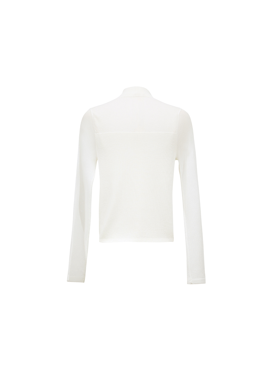 Contrast Spliced Sheer Knit Sweater|AMII