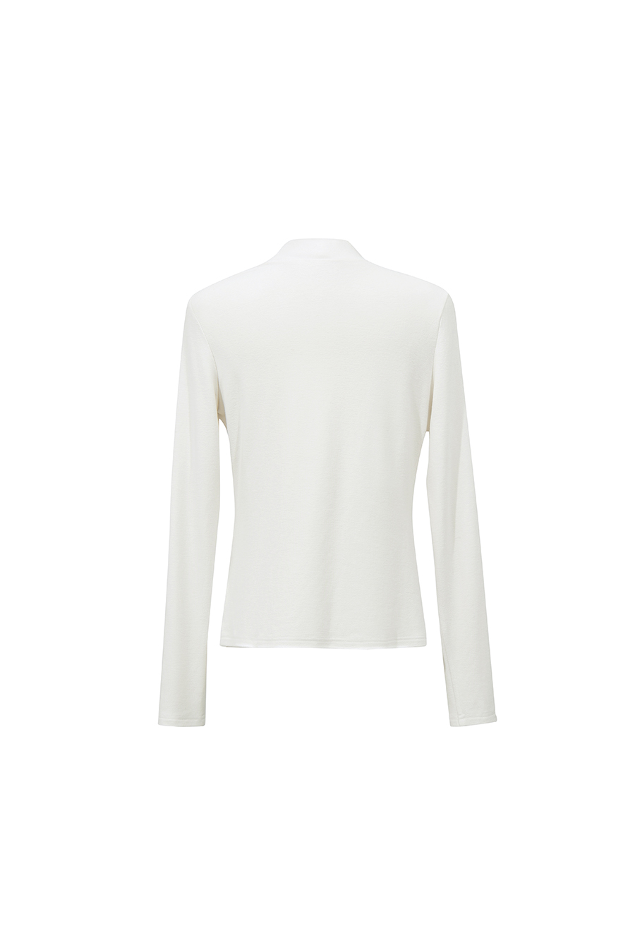 Mesh-Paneled Mock Neck T-Shirt|AMII