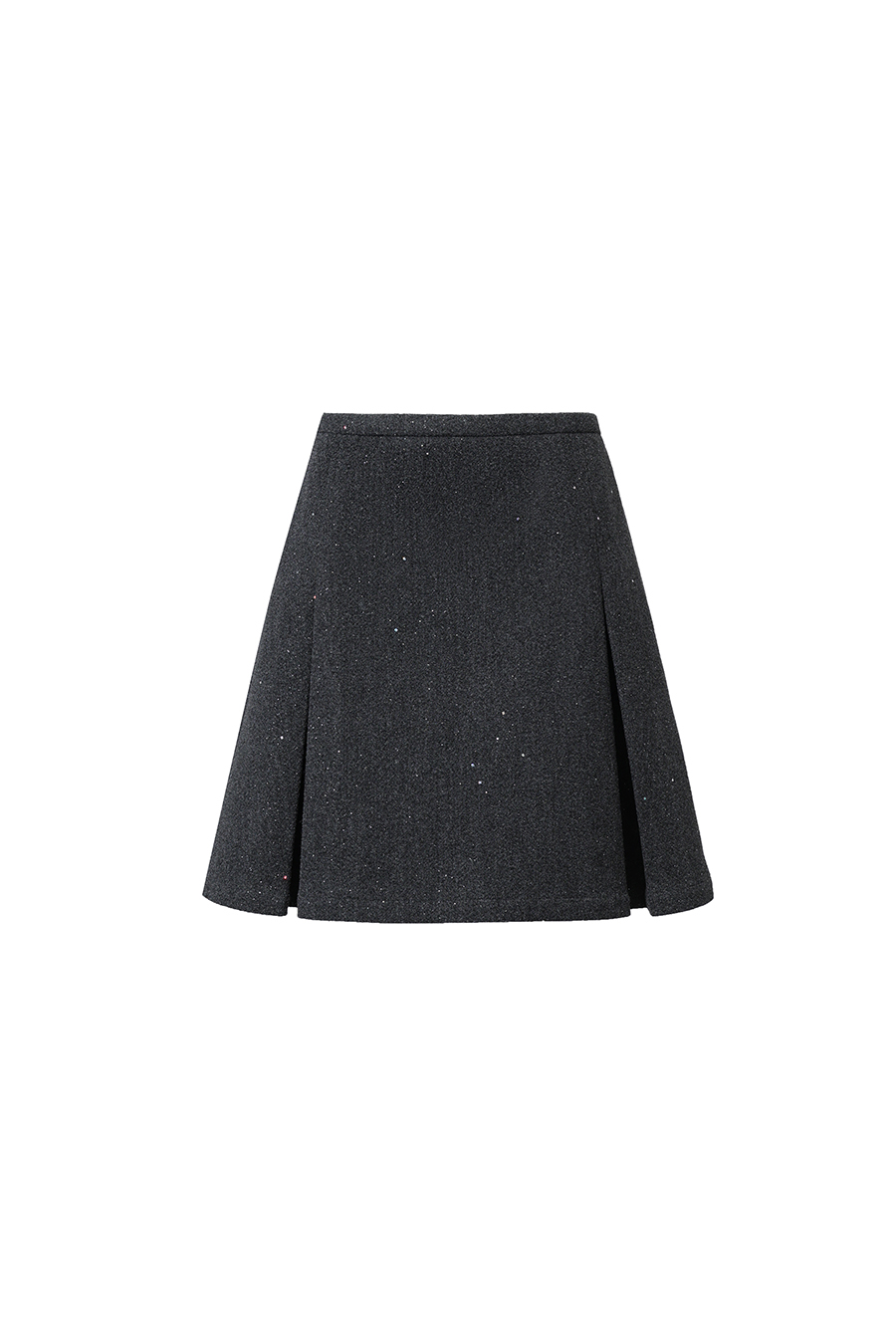 Silver Foil Knit Wool Skirt|AMII